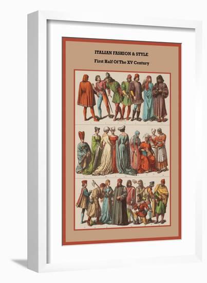 Italian Fashion and Style First Half of the XV Century-Friedrich Hottenroth-Framed Premium Giclee Print