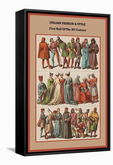 Italian Fashion and Style First Half of the XV Century-Friedrich Hottenroth-Framed Stretched Canvas