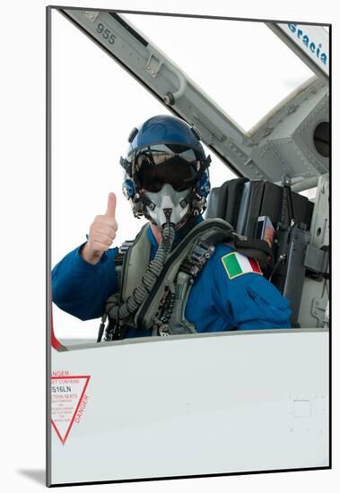 Italian Fighter Pilot Thumbs Up Photo Poster-null-Mounted Poster