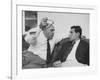 Italian Film Maker, Carlo Ponti, with Czech Director, Milos Forman, While Visiting New York City-null-Framed Premium Photographic Print