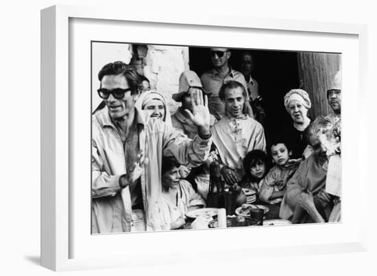 Italian Film Maker Pier Paolo Pasolini, Directs Villagers Appearing as Extras in 'Decameron'-null-Framed Premium Photographic Print