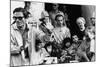 Italian Film Maker Pier Paolo Pasolini, Directs Villagers Appearing as Extras in 'Decameron'-null-Mounted Photo