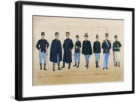 Italian Financiers in Full Uniforms, 1885-null-Framed Giclee Print