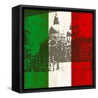 Italian Flag And Venice-Petrafler-Framed Stretched Canvas