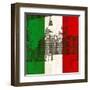 Italian Flag And Venice-Petrafler-Framed Art Print