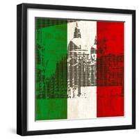 Italian Flag And Venice-Petrafler-Framed Art Print