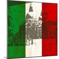 Italian Flag And Venice-Petrafler-Mounted Art Print