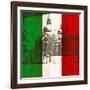 Italian Flag And Venice-Petrafler-Framed Art Print