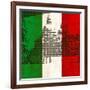 Italian Flag And Venice-Petrafler-Framed Art Print