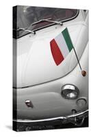 Italian Flag on Fiat 500 Car, Rome, Lazio, Italy, Europe-Stuart Black-Stretched Canvas