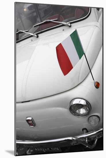 Italian Flag on Fiat 500 Car, Rome, Lazio, Italy, Europe-Stuart Black-Mounted Photographic Print