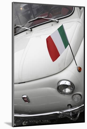 Italian Flag on Fiat 500 Car, Rome, Lazio, Italy, Europe-Stuart Black-Mounted Photographic Print