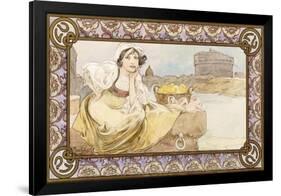 Italian Girl, 1900-Alphonse Mucha-Framed Giclee Print