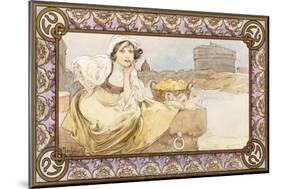 Italian Girl, 1900-Alphonse Mucha-Mounted Giclee Print