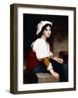 Italian Girl by a Fountain, 1870-William Adolphe Bouguereau-Framed Giclee Print