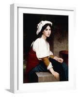 Italian Girl by a Fountain, 1870-William Adolphe Bouguereau-Framed Giclee Print