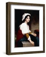 Italian Girl by a Fountain, 1870-William Adolphe Bouguereau-Framed Giclee Print