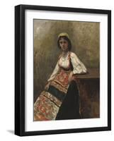 Italian Girl, c.1872-Jean-Baptiste-Camille Corot-Framed Giclee Print