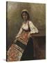 Italian Girl, c.1872-Jean-Baptiste-Camille Corot-Stretched Canvas