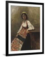 Italian Girl, c.1872-Jean-Baptiste-Camille Corot-Framed Premium Giclee Print