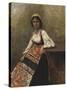 Italian Girl, c.1872-Jean-Baptiste-Camille Corot-Stretched Canvas