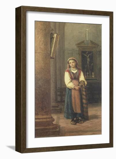 Italian Girl in Church-Edwin Bale-Framed Giclee Print