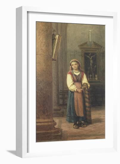 Italian Girl in Church-Edwin Bale-Framed Giclee Print