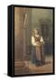 Italian Girl in Church-Edwin Bale-Framed Stretched Canvas
