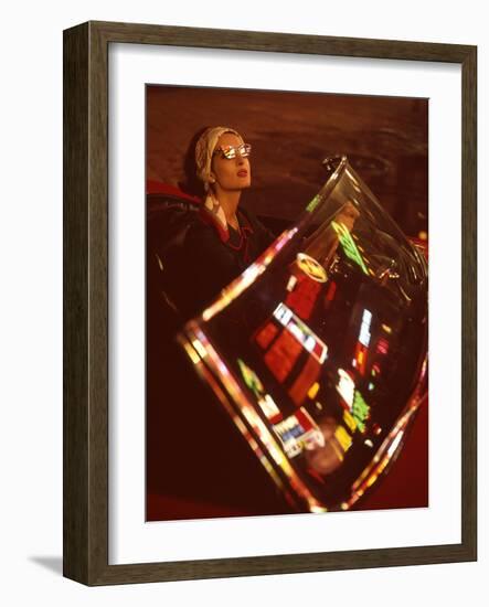 Italian Girl in Ferrari, Milan, Italy-Ralph Crane-Framed Photographic Print