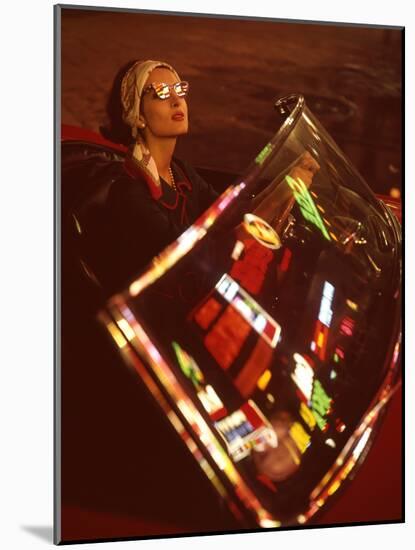 Italian Girl in Ferrari, Milan, Italy-Ralph Crane-Mounted Photographic Print