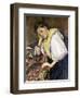 Italian Girl Leaning on a Table-Paul Cézanne-Framed Giclee Print