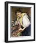 Italian Girl Leaning on a Table-Paul Cézanne-Framed Giclee Print