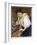 Italian Girl Leaning on a Table-Paul Cézanne-Framed Giclee Print