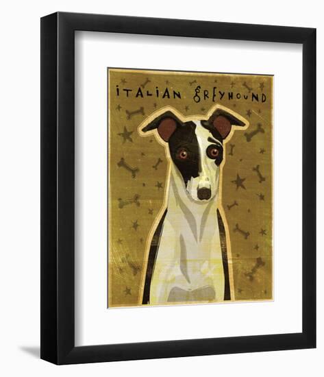 Italian Greyhound (Black & White)-John W^ Golden-Framed Art Print