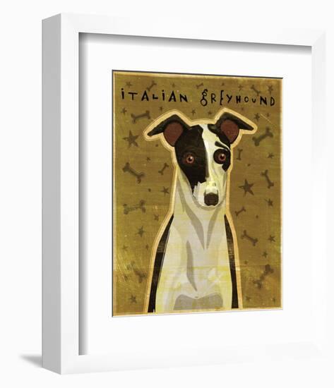 Italian Greyhound (Black & White)-John W^ Golden-Framed Art Print