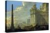 Italian Harbor View-Jacob van der Ulft-Stretched Canvas