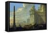 Italian Harbor View-Jacob van der Ulft-Framed Stretched Canvas