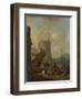 Italian Harbor with Fortress Tower on the Mediterranean-Johannes Lingelbach-Framed Art Print