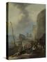 Italian Harbor-Johannes Lingelbach-Stretched Canvas