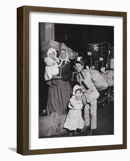 Italian Immigrants Arriving at Ellis Island, New York, 1905-Lewis Wickes Hine-Framed Giclee Print