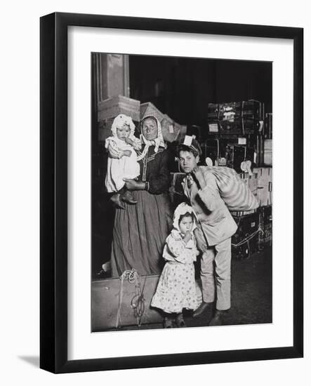 Italian Immigrants Arriving at Ellis Island, New York, 1905-Lewis Wickes Hine-Framed Giclee Print