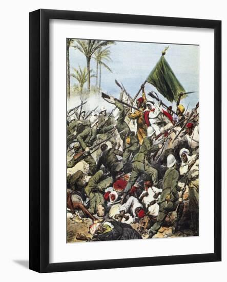 Italian Imperialism. Libya. Turkish and Arab Troops Attacking Italian Positions around Tripoli-null-Framed Giclee Print