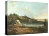 Italian Lake Scene-Richard Wilson-Stretched Canvas