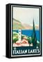 'Italian Lakes' - Plakatwerbung für die italienischen Seen. Ca. 1928-null-Framed Stretched Canvas