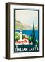 'Italian Lakes' - Plakatwerbung für die italienischen Seen. Ca. 1928-null-Framed Giclee Print