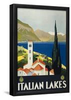 Italian Lakes Tourism Vintage Ad Poster Print-null-Framed Poster