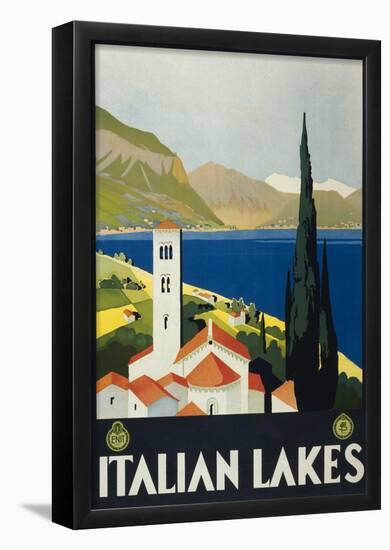 Italian Lakes Tourism Vintage Ad Poster Print-null-Framed Poster
