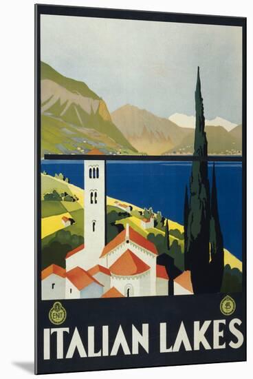Italian Lakes Tourism Vintage Ad-null-Mounted Art Print