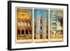 Italian Landmarks - Vintage Cards Series-Maugli-l-Framed Art Print