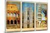 Italian Landmarks - Vintage Cards Series-Maugli-l-Mounted Art Print